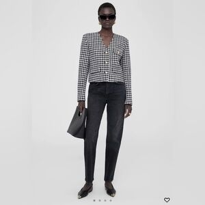 Anine Bing Cara Houndstooth Blazer Jacket NWT